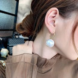 Geometric Pearl Drop Earrings