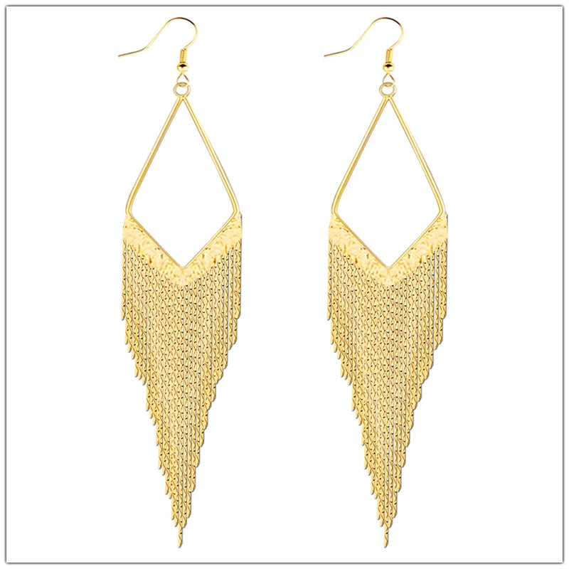 Water Drop Fringe Earrings