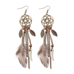 Dreamcatcher Feather Tassel Earrings