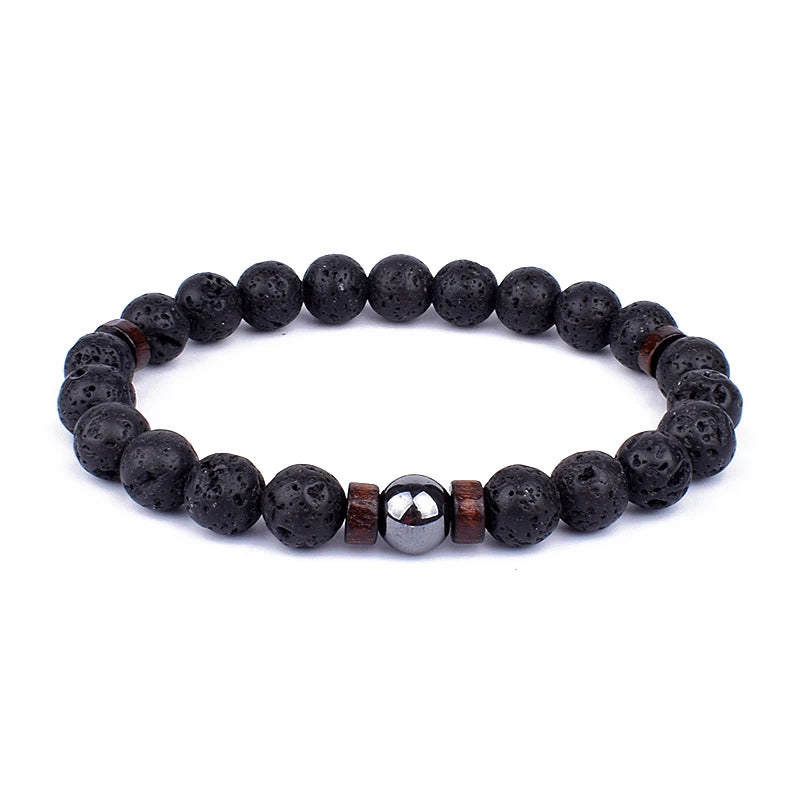 Volcanic Buddha Bead Bracelet