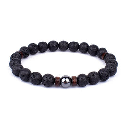 Volcanic Buddha Bead Bracelet