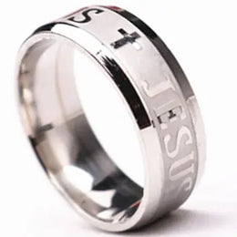 Christian Cross Engraved Ring