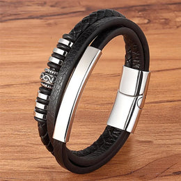 Braided Leather Magnetic Bracelet