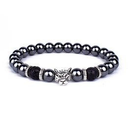 Obsidian Lion Charm Bracelet
