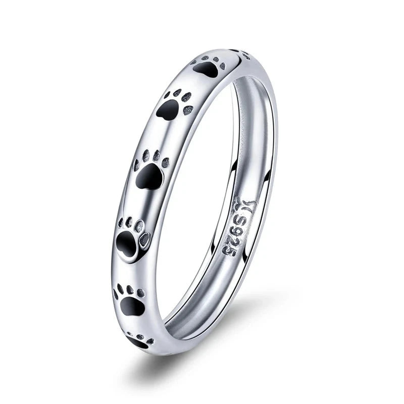 Paw Print Silver Ring