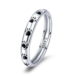 Paw Print Silver Ring