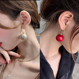Geometric Pearl Drop Earrings