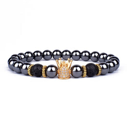 Obsidian Lion Charm Bracelet
