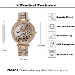 MISSFOX Crystal Leopard Watch
