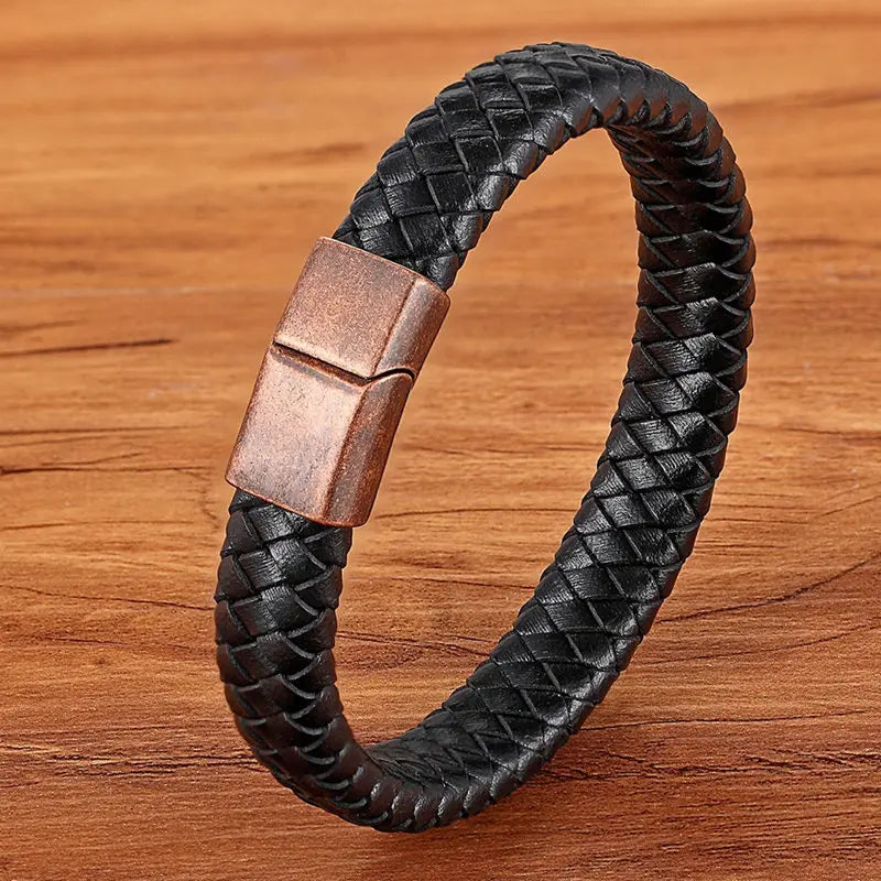 Braided Leather Magnetic Bracelet