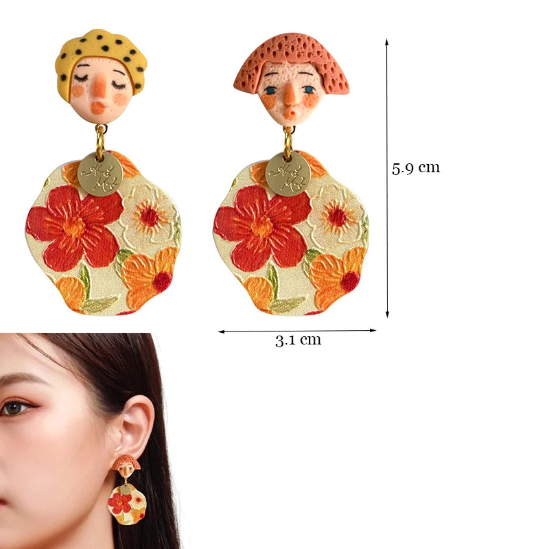 Colorful Resin Dangle Earrings