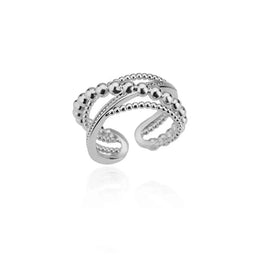 Geometric Zircon Open Ring