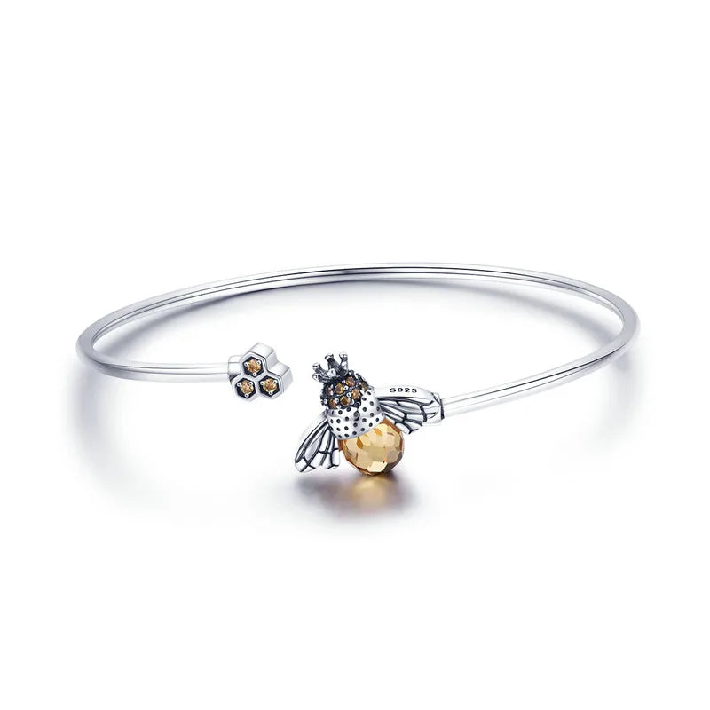 Sterling Silver Bee Bangle