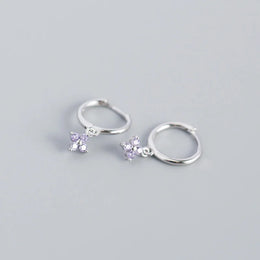 Floral Zircon Silver Studs