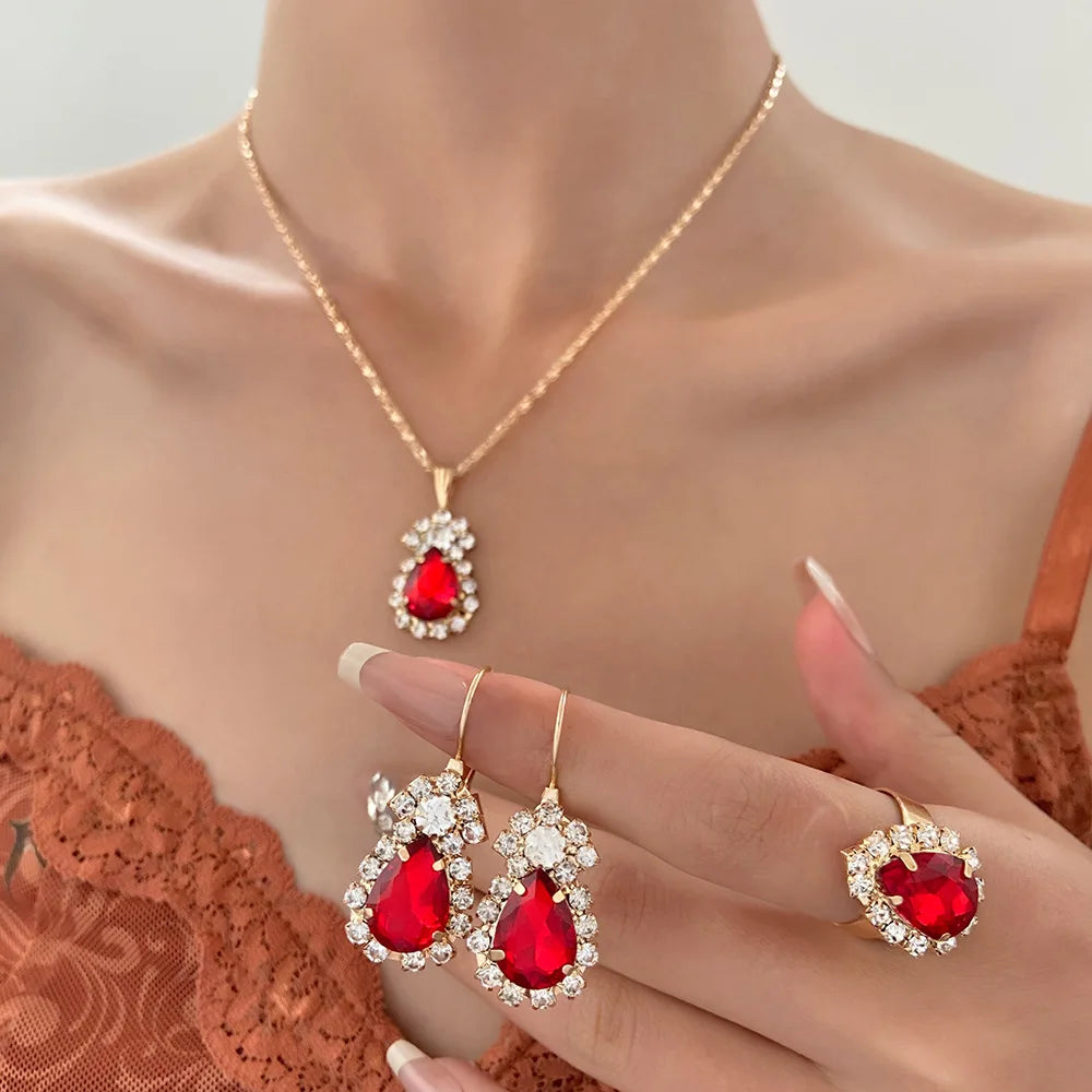 Blue Crystal Bridal Set