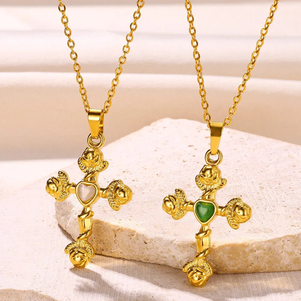 Christian Cross Coin Necklace
