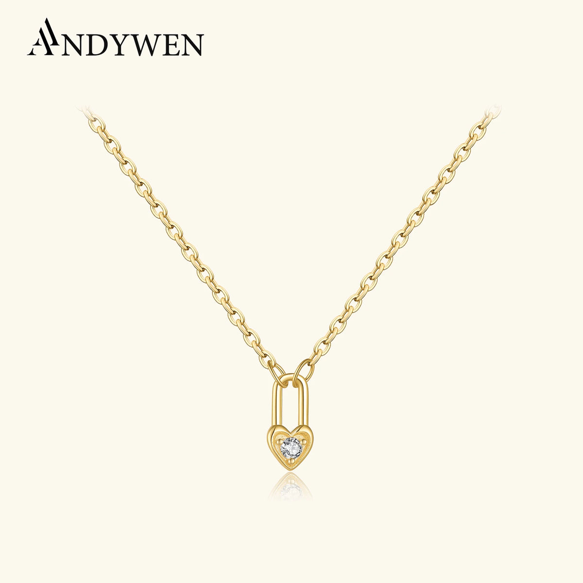 Heart Padlock Silver Necklace