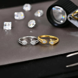 Pear Moissanite Snake Ring
