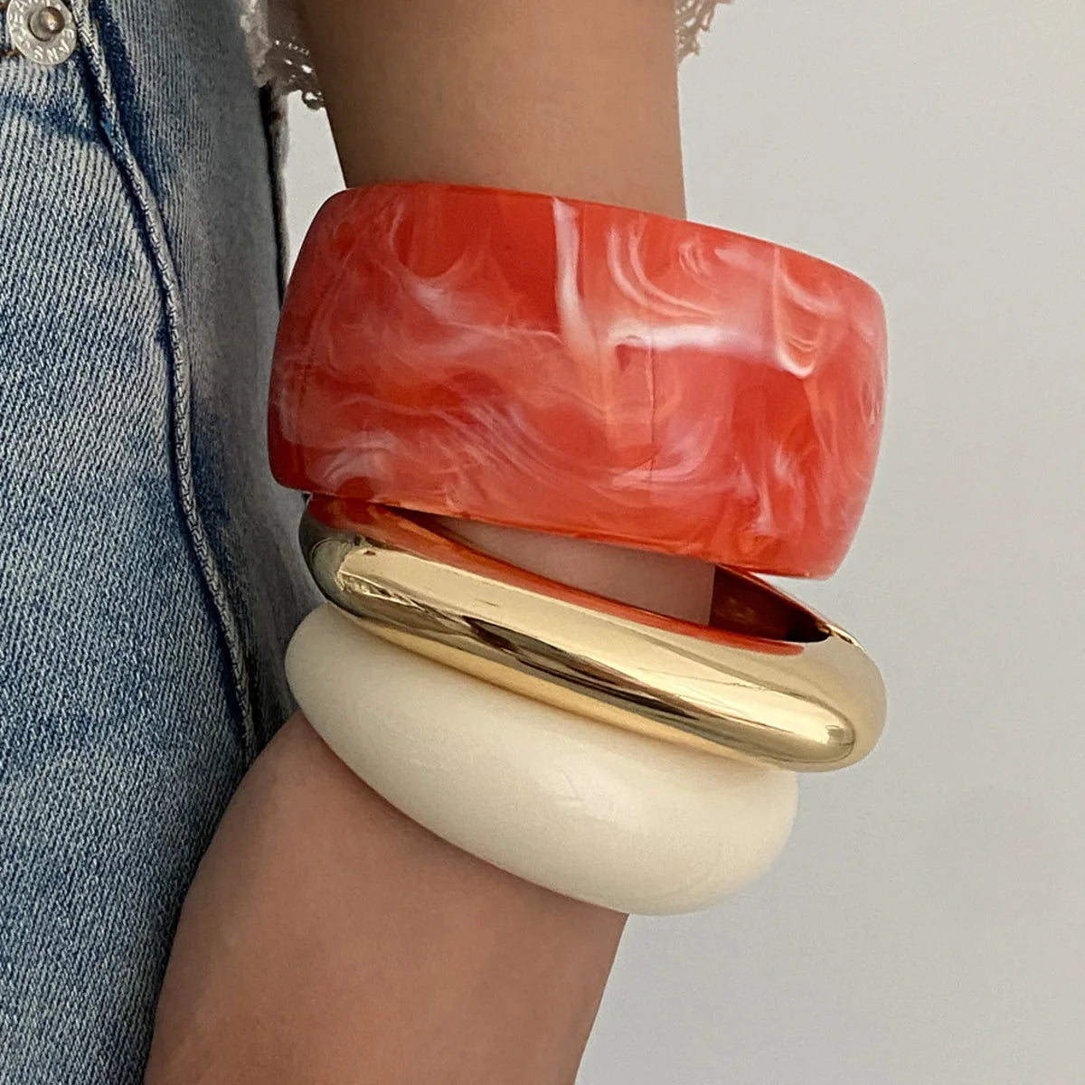 Geometric Acrylic Wide Bracelet