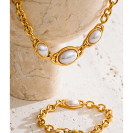 Golden Pearl Chain Set