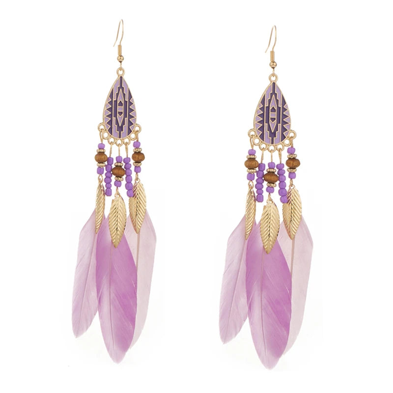 Dreamcatcher Feather Tassel Earrings
