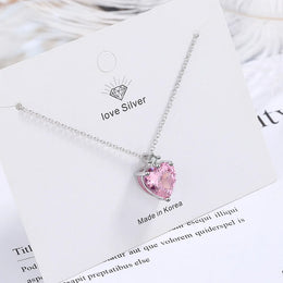 Pink Heart Zircon Necklace