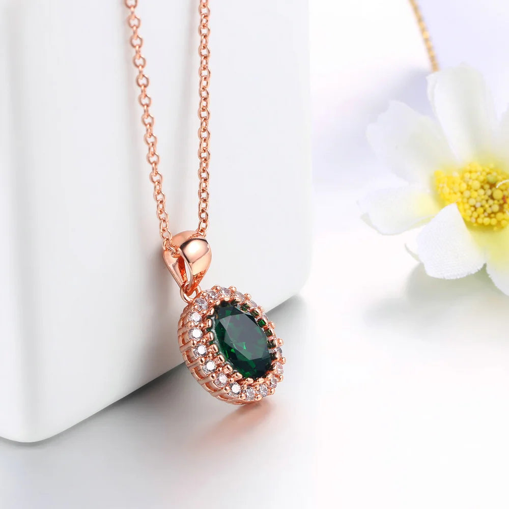 Rose Gold Crystal Necklace