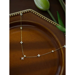 Zircon Clover Chain Necklace