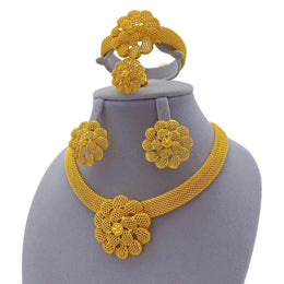Flower Gold Jewelry Set
