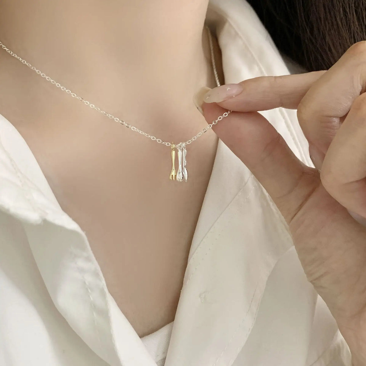 Sterling Pearl Chain Necklace