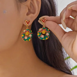 Christmas Bow Bell Earrings