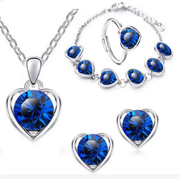 Blue Crystal Bridal Set