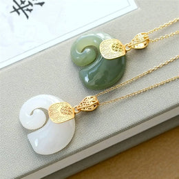 Jade Elephant Pendant Necklace
