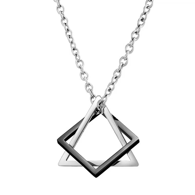 Interlocking Geometric Steel Necklace