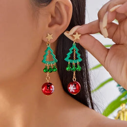 Christmas Bow Bell Earrings