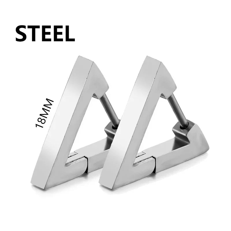 Stainless Triangle Hoop Earrings