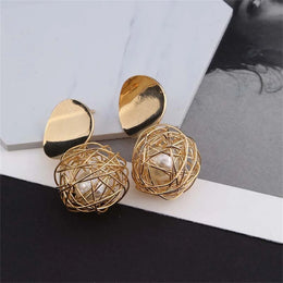 Twisted Wire Ball Earrings