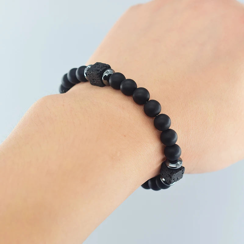 Frosted Volcanic Bead Bracelet