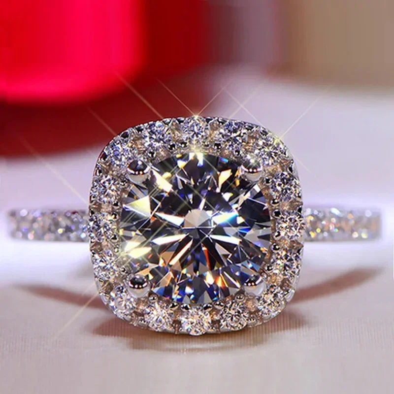 Silver Zircon Bridal Ring