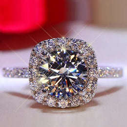 Silver Zircon Bridal Ring