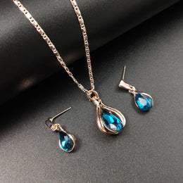 Blue Waterdrop Jewelry Set