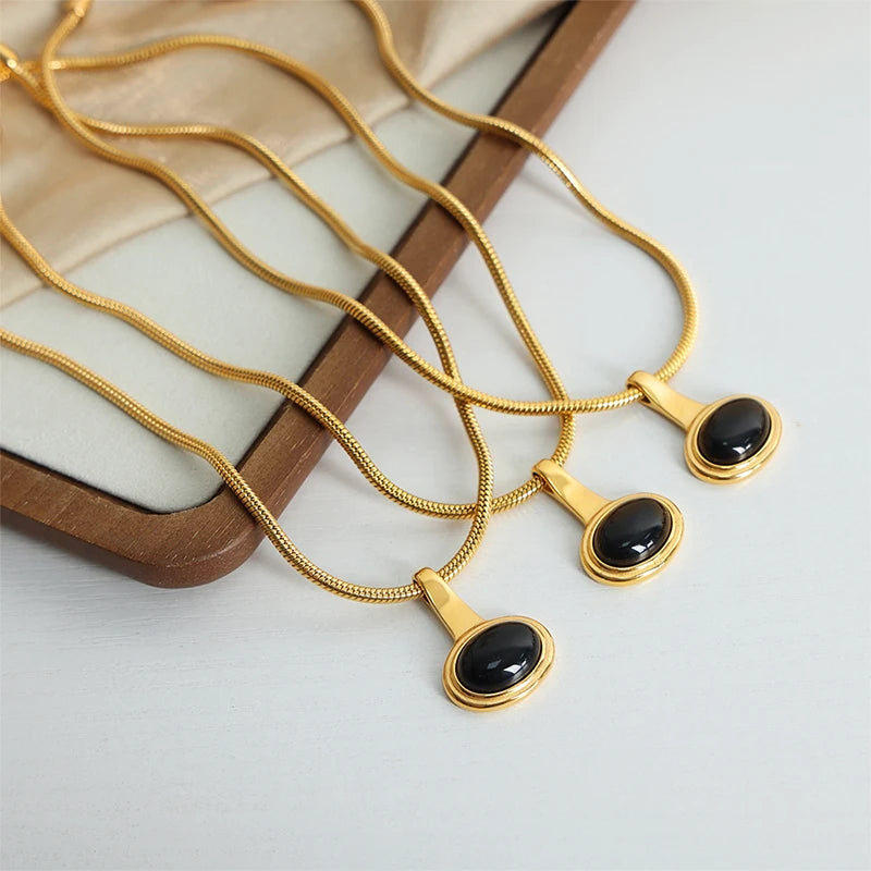 Black Onyx Pendant Necklace