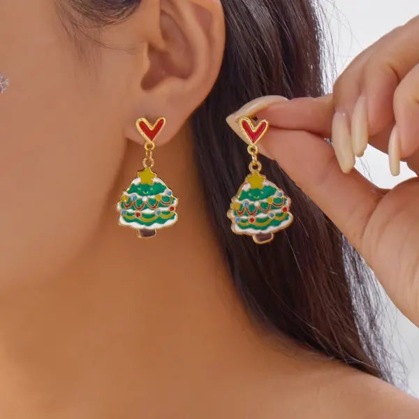 Christmas Bow Bell Earrings