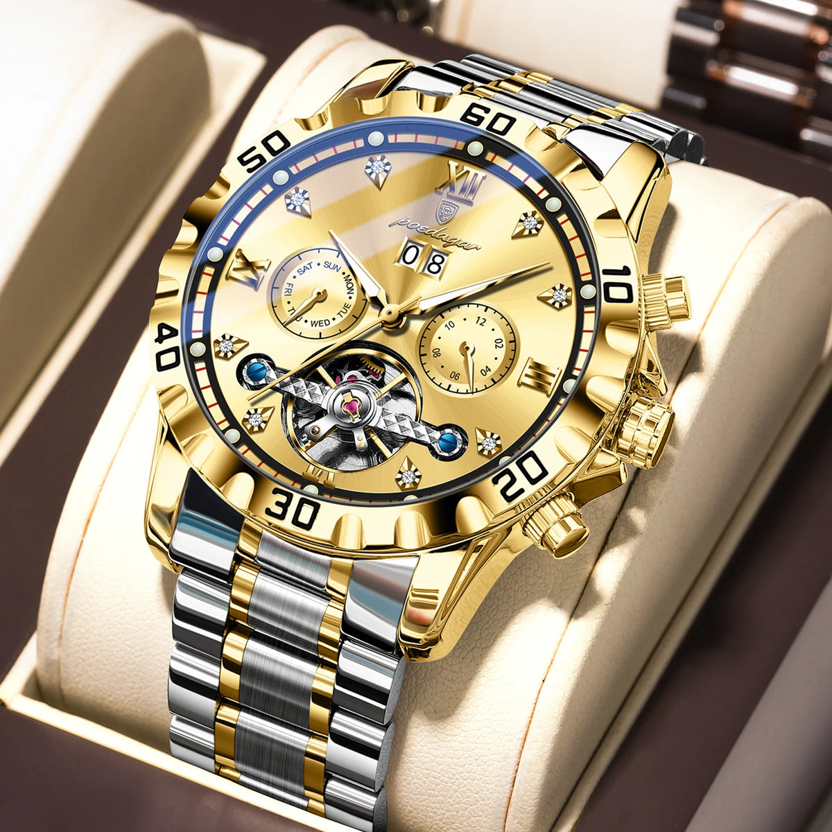 POEDAGAR Automatic Tourbillon Watch