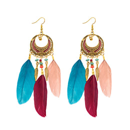 Dreamcatcher Feather Tassel Earrings