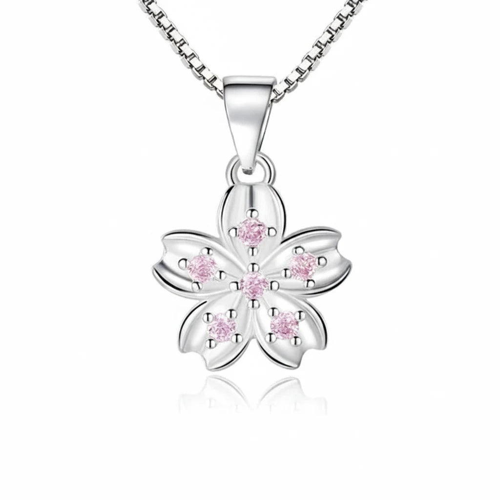 Cherry Blossom Zircon Necklace