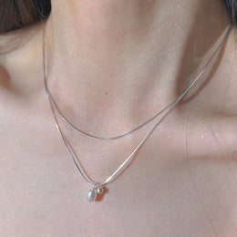 Sterling Pearl Chain Necklace