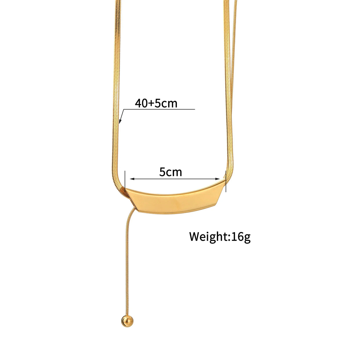 Curved Bar Pendant Necklace