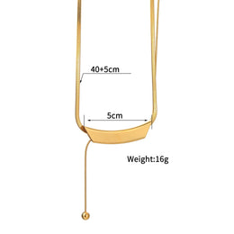 Curved Bar Pendant Necklace