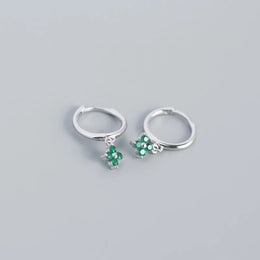 Floral Zircon Silver Studs